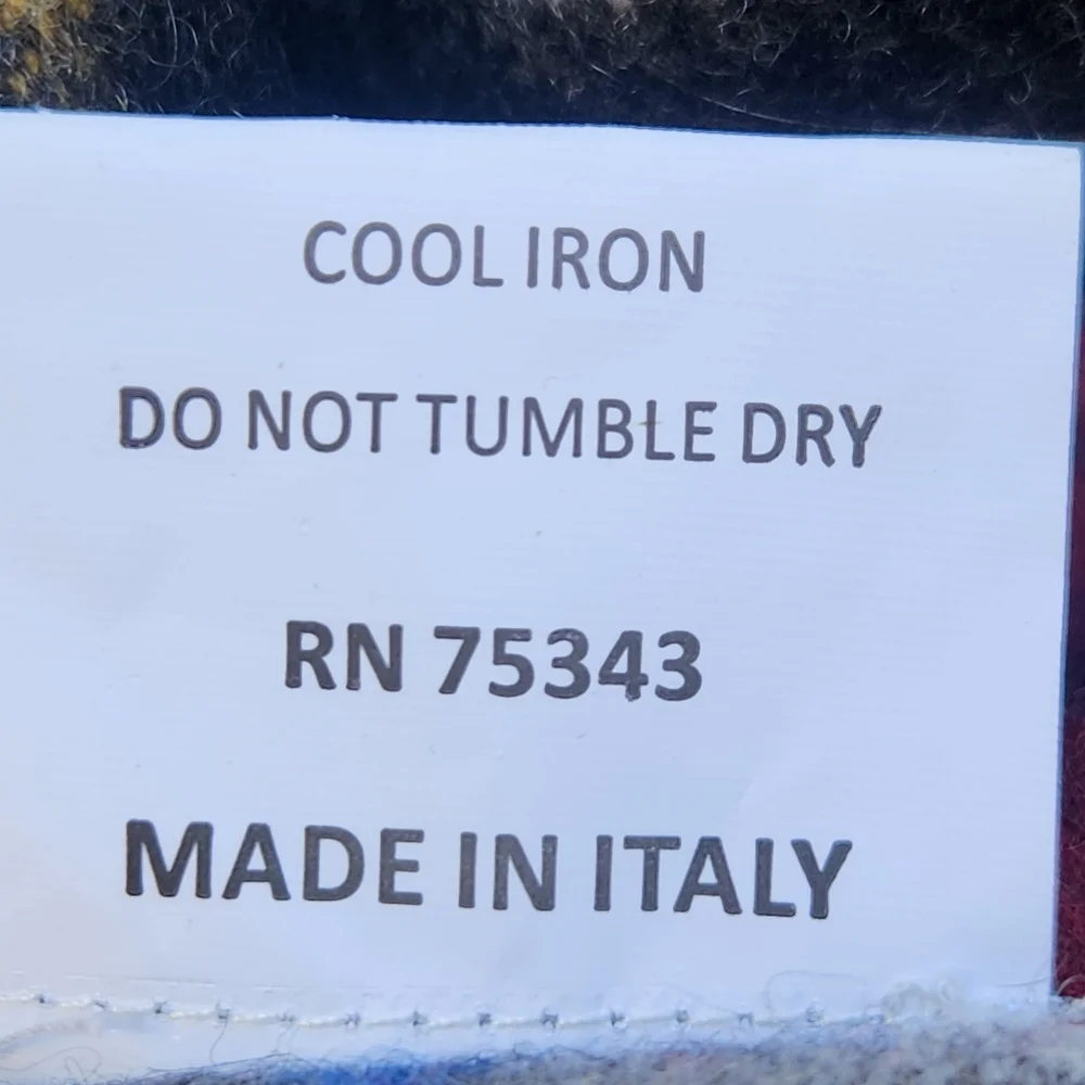 VIA CONDOTTI Roma Scarf Red Gray Plaid 100% Wool Tartan Made In Italy